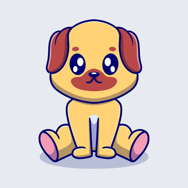 Cão Bonito Desenho Animado Ícone Ilustração — Vetor de Stock