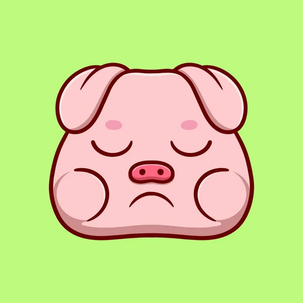 Cute Porc Mascota Logo Ilustrare — Vector de stoc
