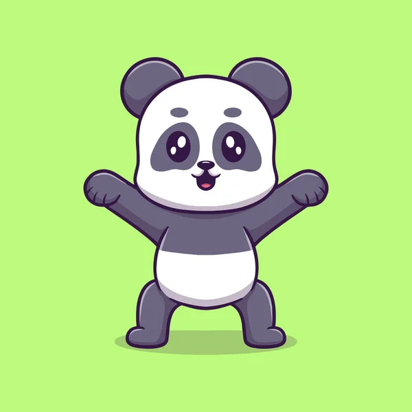 Χαριτωμένο Εικονίδιο Panda Κινουμένων Σχεδίων — Διανυσματικό Αρχείο