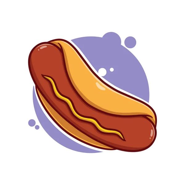 Linda Ilustración Icono Dibujos Animados Hotdog Pegatinas Divertidas Para Regalo — Vector de stock