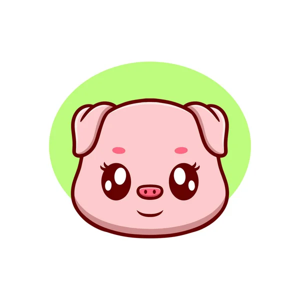 Cute Pig Cartoon Icon Illustration Funny Animal Drawing Stickers — Stock Vector