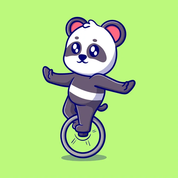 Urso Panda Bonito Jogando Circo Desenho Animado Ícone Ilustração Personagem — Vetor de Stock