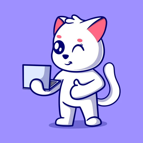 Cute Cat Mascotte Karakter — Stockvector