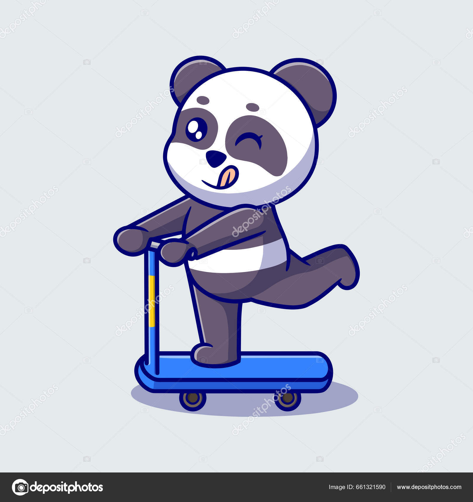 Desenho Personagem Panda Desenho Animado Bonito Ilustração Vetor