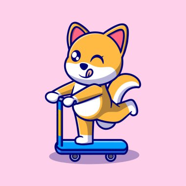 Bedava vektör şirin köpek çizgi film ikonu çizimi. Hayvan ikonu kavramı izole edildi. düz çizgi film biçimi