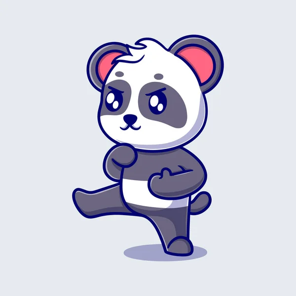 Mignon Dessin Animé Panda Icône Illustration Drôle Dessin Animé Cadeau — Image vectorielle