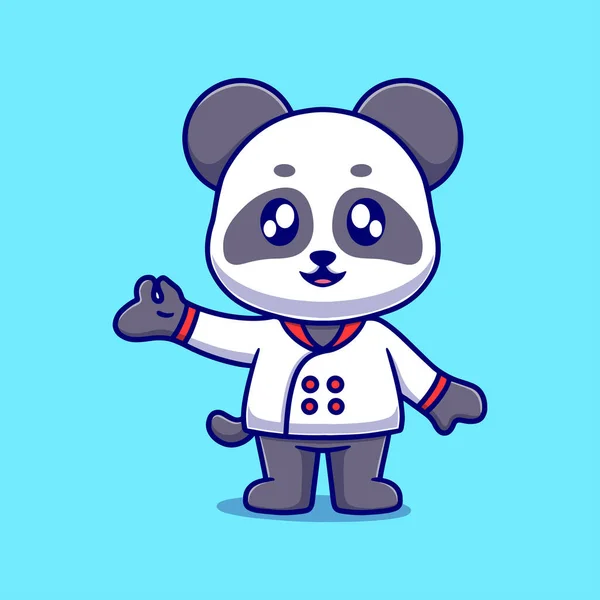 Χαριτωμένο Chef Panda Απεικόνιση Εικονίδιο Κινουμένων Σχεδίων Αστείο Καρτούν Δώρων — Διανυσματικό Αρχείο
