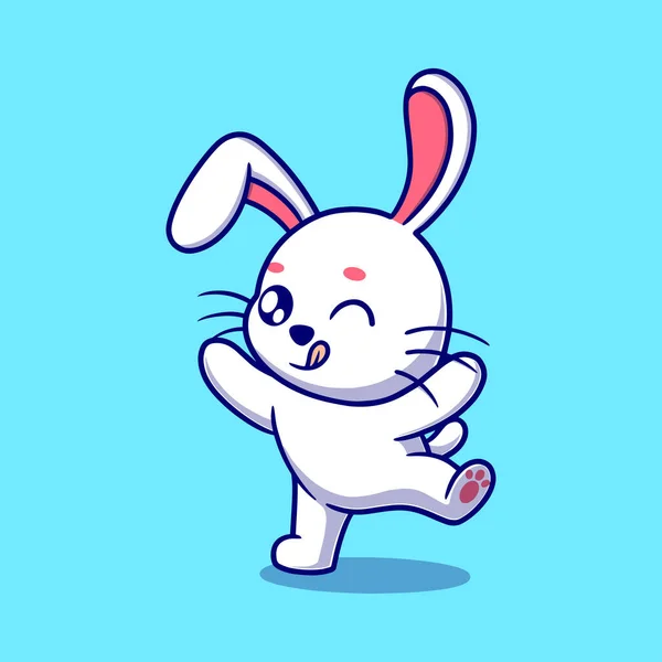 Милий Щасливий Кролик Мультфільм Векторні Іконки Ілюстрації Концепція Значка Тваринної — стоковий вектор