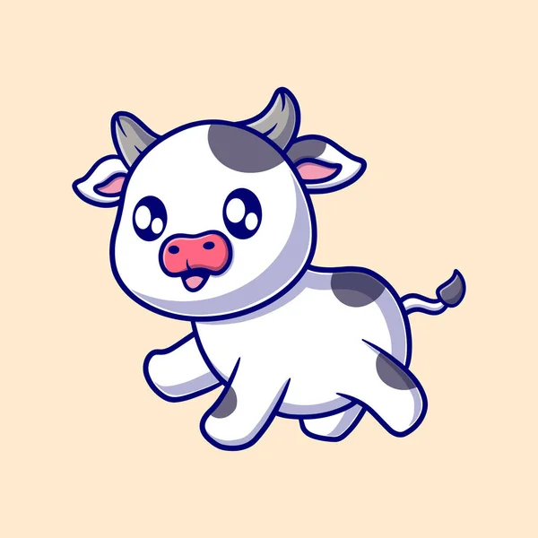 Cow Cartoon Vektor Icon Illustration Animal Nature Icon Konzept Isolierte — Stockvektor