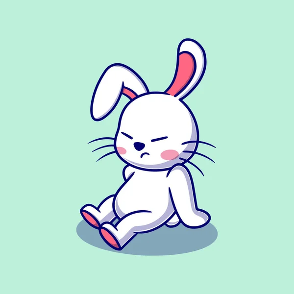 かわいいウサギの漫画のベクトルアイコンイラスト 動物性アイコンコンセプト分離プレミアムベクトル フラットデザイン — ストックベクタ