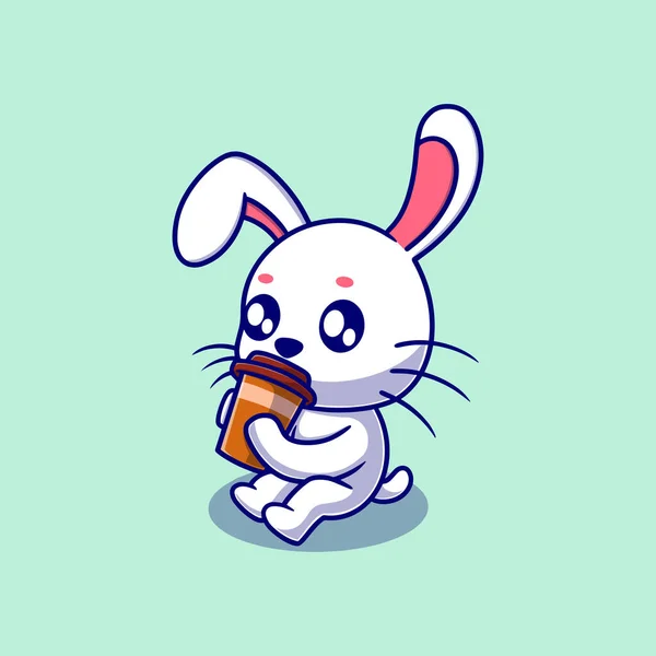 Милий Щасливий Кролик Мультфільм Векторні Іконки Ілюстрації Концепція Значка Тваринної — стоковий вектор