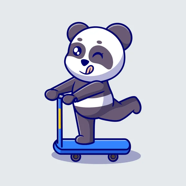 Vettore Libero Carino Felice Panda Icona Del Fumetto Illustrazione Concetto — Vettoriale Stock