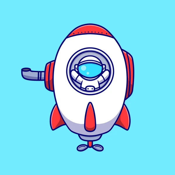 かわいい宇宙飛行士漫画ベクトルアイコンイラスト 動物アイコンコンセプト絶縁プレミアムベクトル 平漫画風 — ストックベクタ
