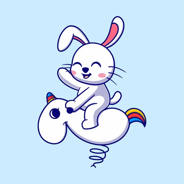 Nettes Glückliches Kaninchen Cartoon Vector Icon Illustration Animal Icon Concept — Stockvektor