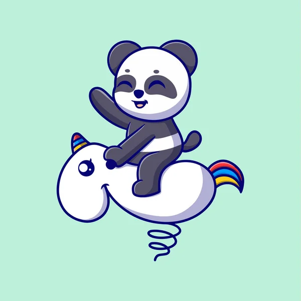 Bonito Urso Panda Feliz Cartoon Vector Ilustração Ícone Animal Icon — Vetor de Stock