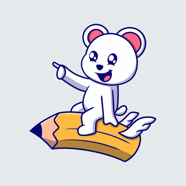 Χαριτωμένη Αρκούδα Απαλλαγμένο Μολύβι Εικονίδιο Την Έννοια Του Επίπεδου Σχεδιασμού — Διανυσματικό Αρχείο