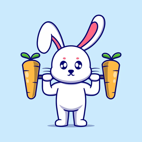 Cute Bunny Gym Cartoon Vector Icon Illustration Animal Nature Icon — Stock Vector