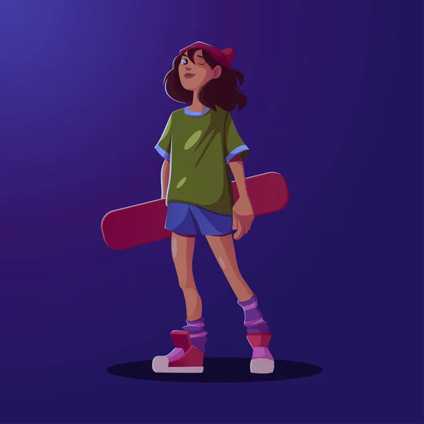 Moderne Städtische Skateboard Park Vektor Illustration Jungs Lässiger Kleidung Skateboarden — Stockvektor