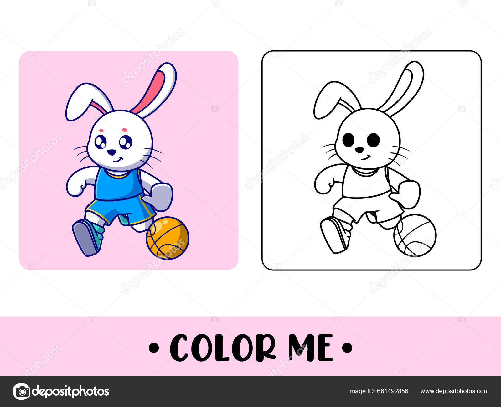 imprimir livro de colorir de coelho de desenho animado bonito para
