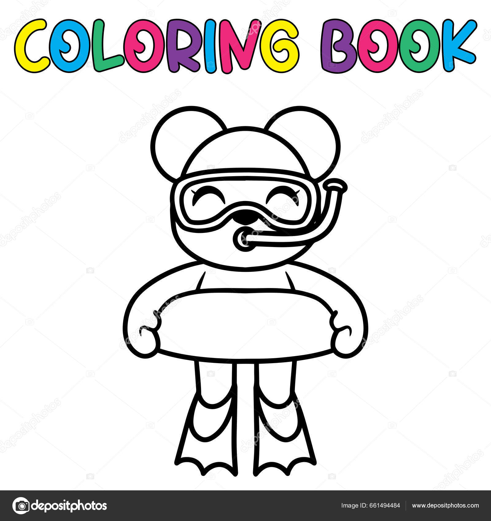 Vetores de Livro De Colorir Para Crianças Desenhe Um Panda De