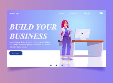 Kadın doğum uzmanı internet afişi ya da iniş sayfası. Üreme uzmanı ve üreme sağlığı uzmanı. Jinekolog. Kadını muayene ediyor. Düz vektör