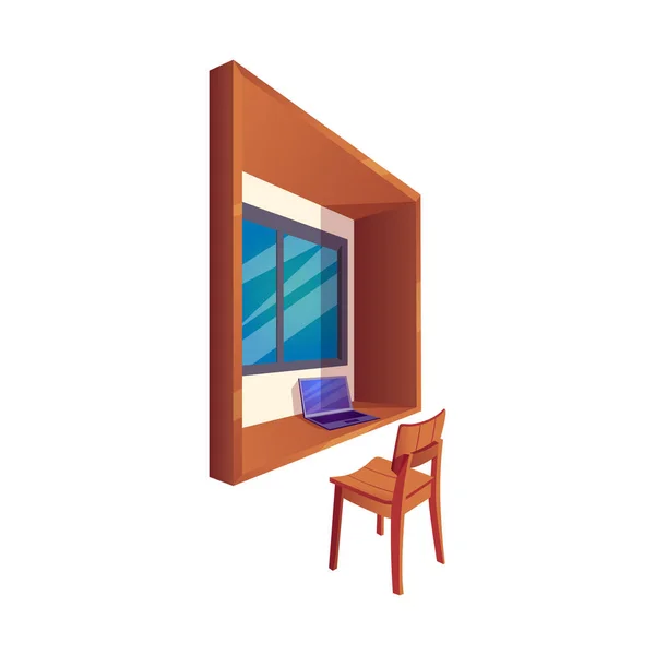 Oturma Odası Mobilya Klasik Salon Mekan Ahşap Masa Illüstrasyon Vektörü — Stok Vektör