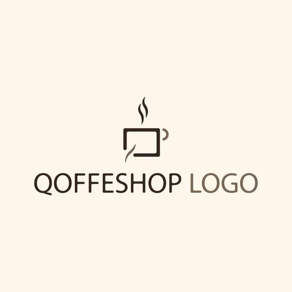 Logo Kawiarni Coffeeshop Roślin Oddział Hipster Minimalny Wektor Logo Liści — Wektor stockowy