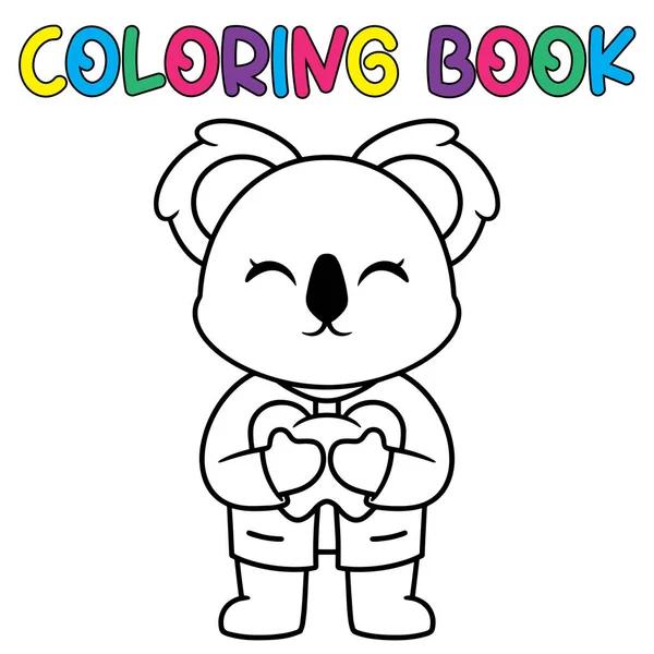 Libro Para Colorear Lindo Doctor Koala Oso Ilustración Vectorial — Archivo Imágenes Vectoriales