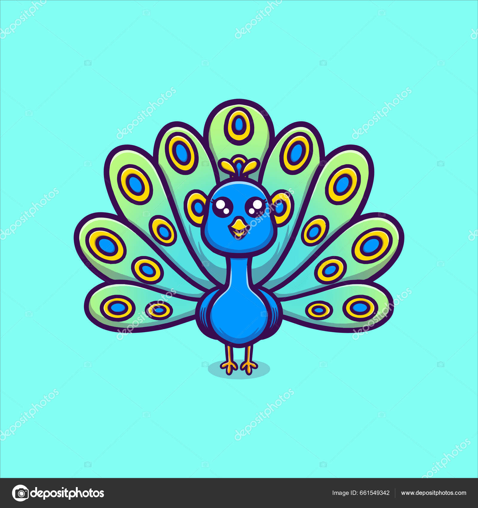 Ilustração Bonito Ícone Vetor Pavão Vetor de ©arinalyusuf06 661549342, image size:1600x1700