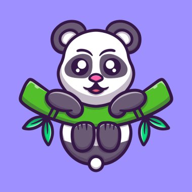 Çıkartma için şirin panda çizgi film vektör resimleme