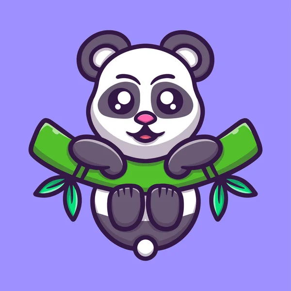 Ilustração Bonito Ícone Vetor Desenho Animado Panda Para Adesivo — Vetor de Stock
