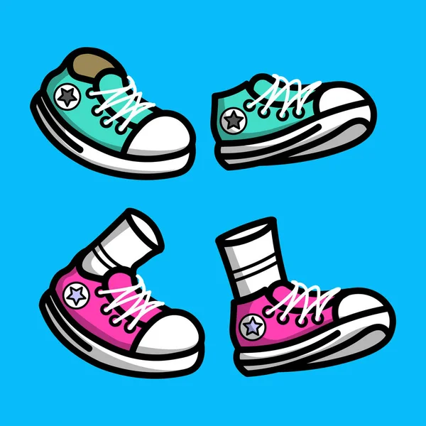 Zapatos Dibujos Animados Vector Icono Ilustración — Vector de stock
