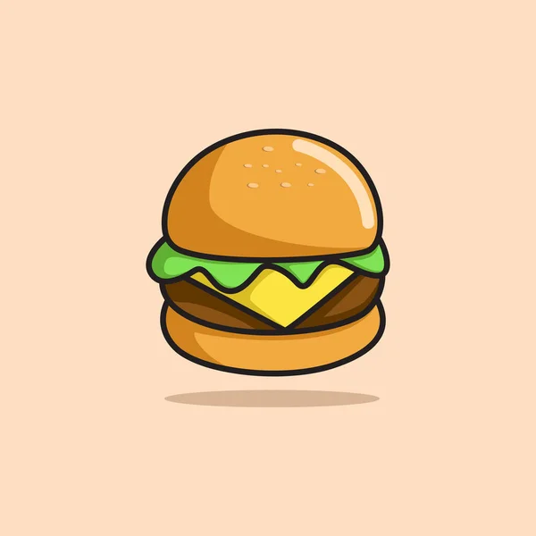 Burger Vector Icono Ilustración — Vector de stock