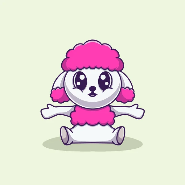 Cute Sheep Vector Icon Illustration — Stock Vector