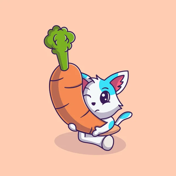 Cute Cat Vector Icon Illustration — 스톡 벡터