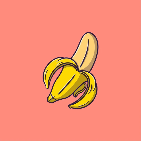 Icono Dibujos Animados Plátano Ilustración — Vector de stock