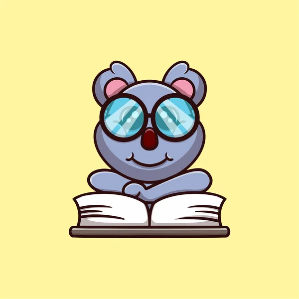 Słodkie Koala Badania Wektor Ikona Ilustracja — Wektor stockowy