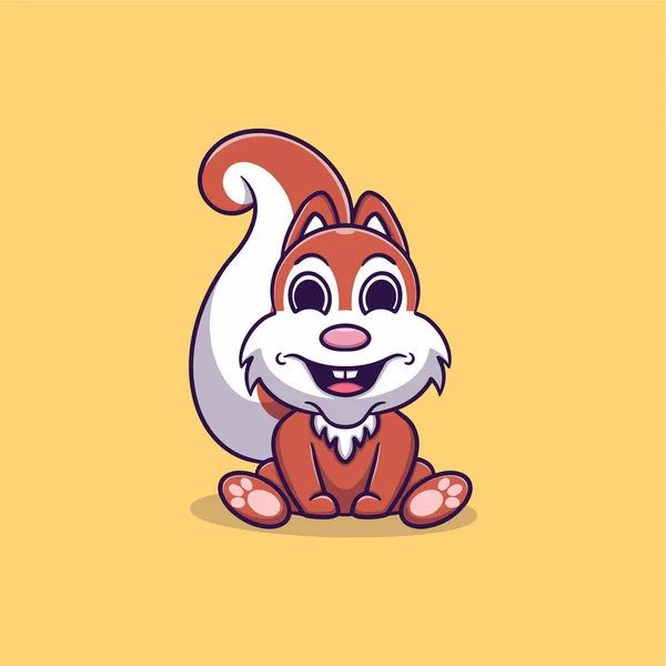 Cute Squirrel Vector Icon Illustration — Stock Vector
