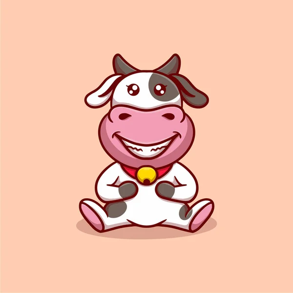 Χαριτωμένο Εικονογράφηση Διάνυσμα Αγελάδα — Διανυσματικό Αρχείο
