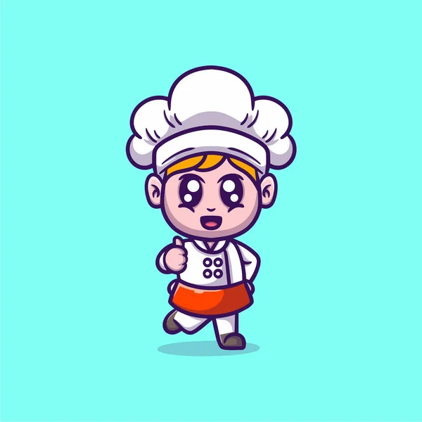 Cute Chef Vector Icon Illustration — Stock Vector