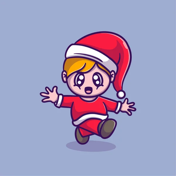 Roztomilý Santa Claus Vektorová Ikona Ilustrace — Stockový vektor