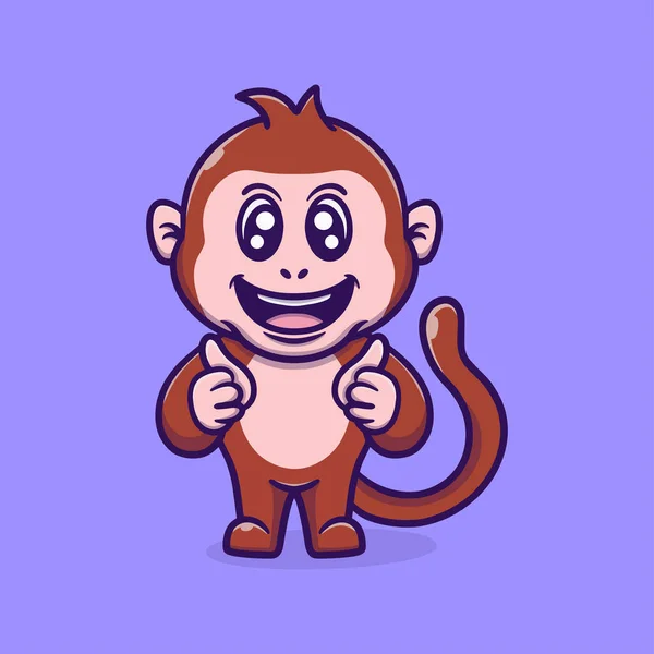 Ilustração Ícone Vetor Macaco Bonito — Vetor de Stock