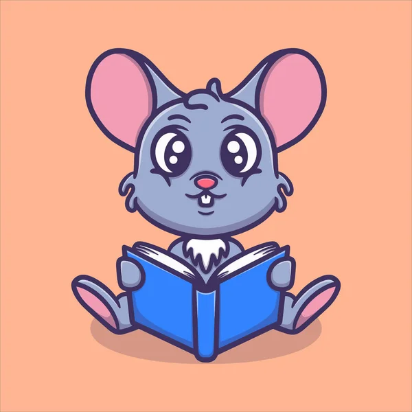 Carino Mouse Cartone Animato Vettoriale Icona Illustrazione — Vettoriale Stock