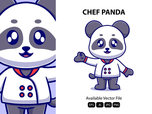 Wektor Uroczy Szef Kuchni Panda Wektor Kreskówki Ilustracja Wektor Koncepcja — Wektor stockowy