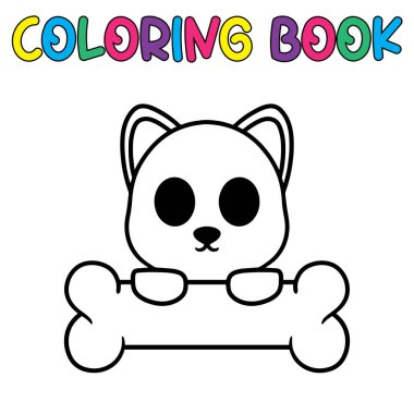 Vektör boyama kitabı hayvan aktivitesi. Eğitim için boyama kitabı sevimli hayvan sevimli köpek siyah beyaz çizim