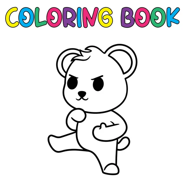 Libro Para Colorear Lindo Animal Para Educación Lindo Panda Ilustración — Vector de stock