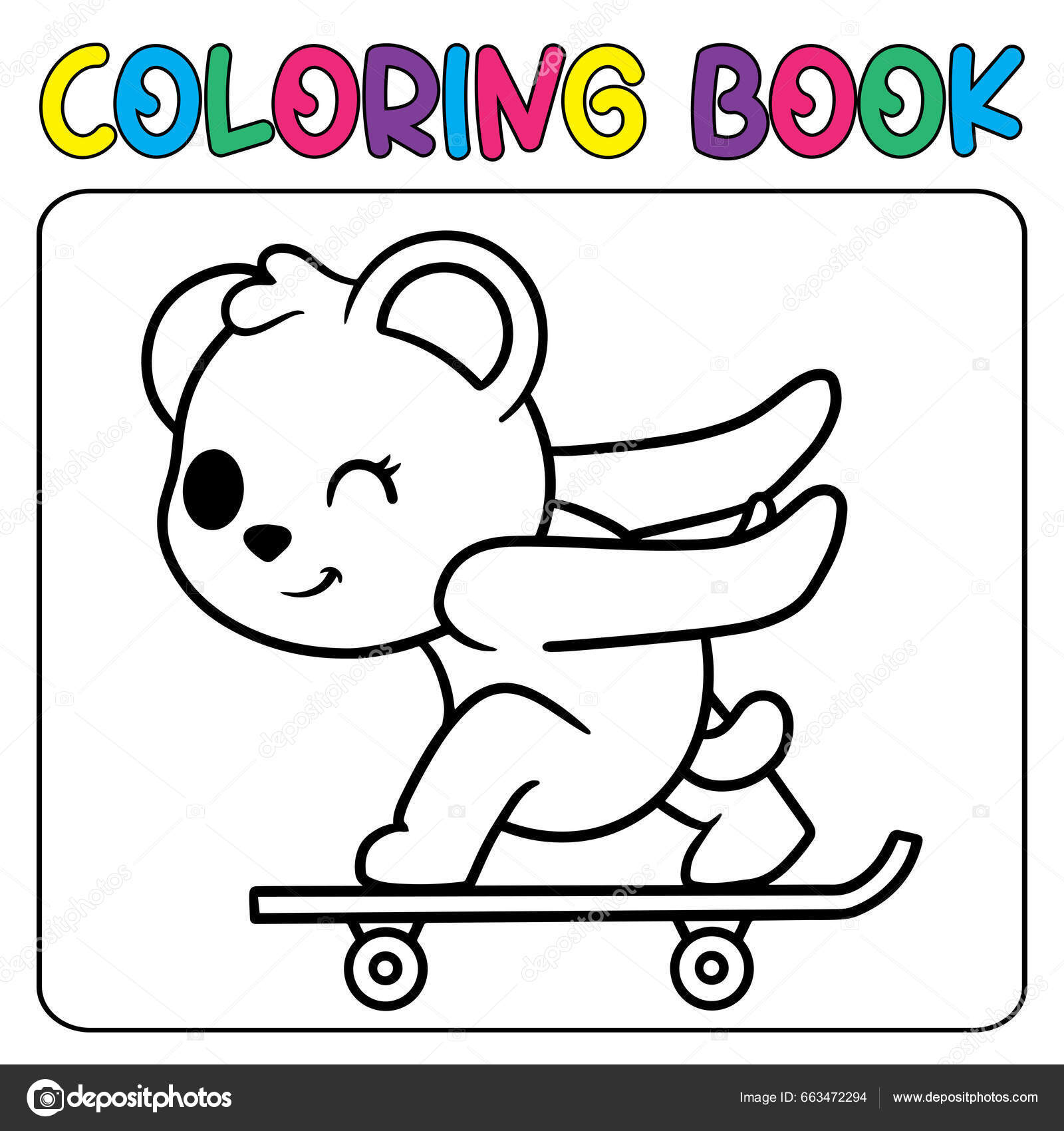 Vetores de Página De Desenhos Animados Urso Panda Para Colorir e