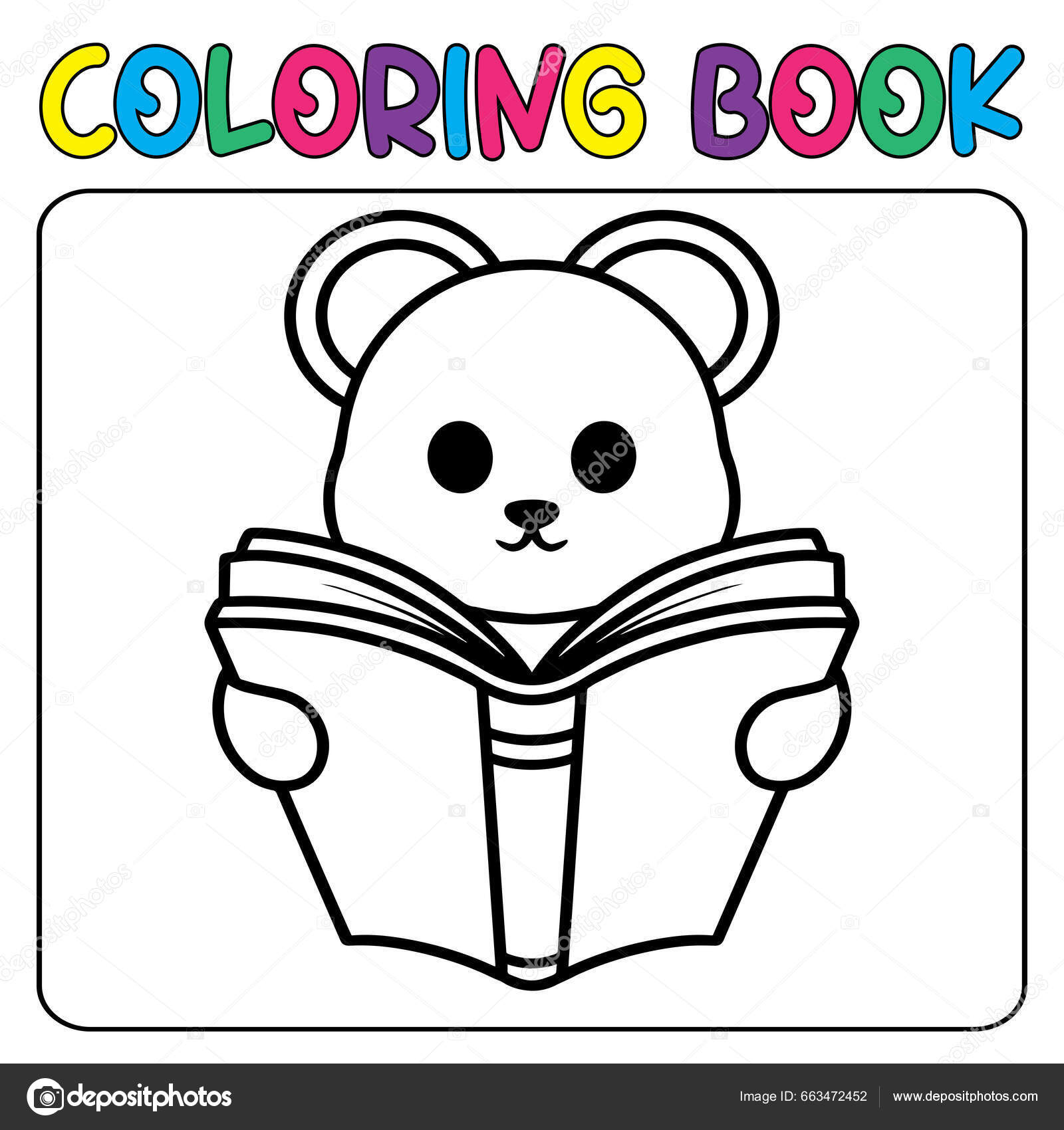 Vetores de Desenhos Para Colorir Panda Feliz Livro De Colorir Para