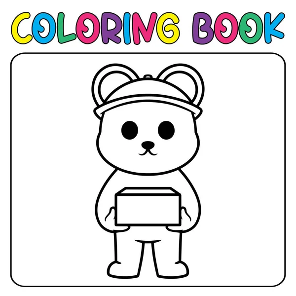 Vector Lindo Oso Panda Para Colorear Para Niños Página Vector — Vector de stock