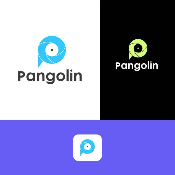 Ilustracja Wektor Logo Zwierząt Pangolin — Wektor stockowy